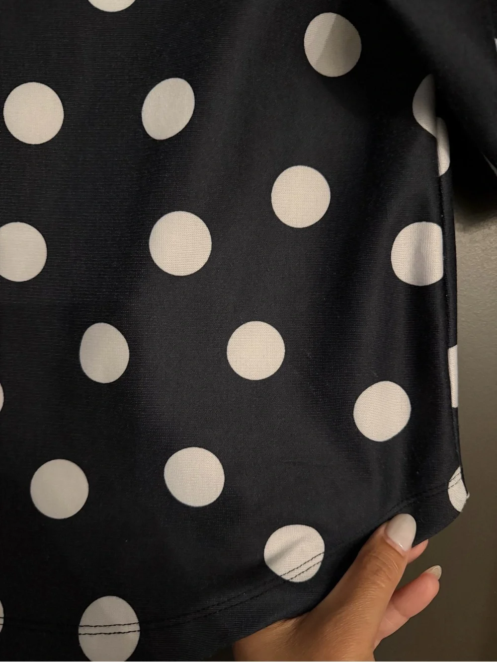 Zara Adorable Black and White Polka Dot Puff Sleeve Blouse size Small